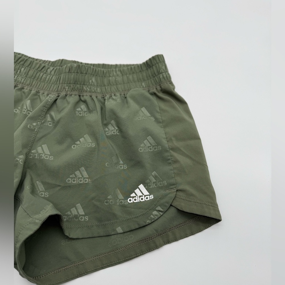 Women’s AEROREADY athletic Adidas 3-stripe Olive Green Running Shorts Sz XS - Picture 3 of 8